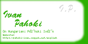 ivan pahoki business card